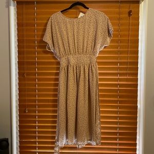 Bohme Delicate Creamy Peach with black seed-shaped dots Summer Dress- NEW (OL)